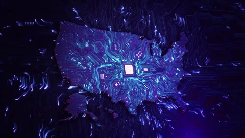 United States Advanced Chip and AI Computing Technology Stock Footage 342615089