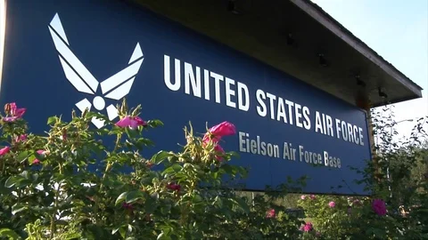 The United States Air Force Base at Eielson, Fairbanks, Alaska. Video stock 74798002