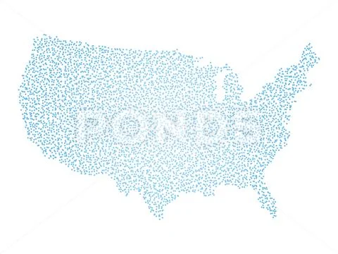 United States of America. Dotted halftone map of USA. Simple flat vector Stock Illustration