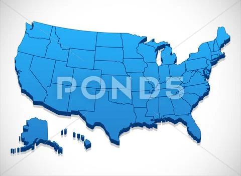 United States of America Map Stock Illustration