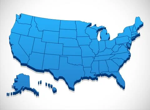 United States of America Map Stock Illustration
