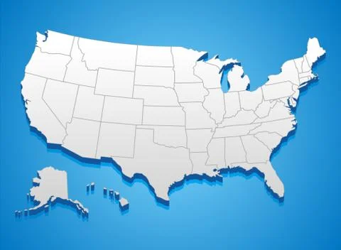 United States of America Map Stock Illustration