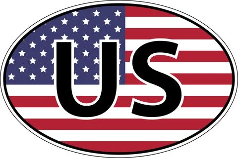 United States America US USA flag label sticker car Stock Illustration