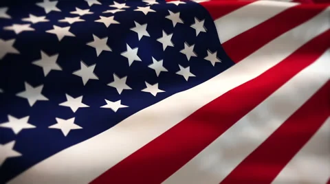 United states of american flag waving Stock Footage