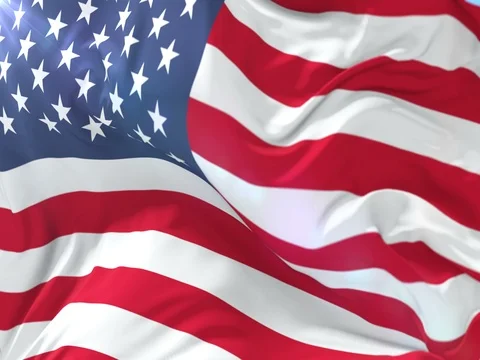 United States of American flag waving, loop Stock Footage