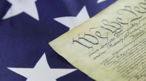 United States Bill of Rights Preamble to the Constitution Stock Footage