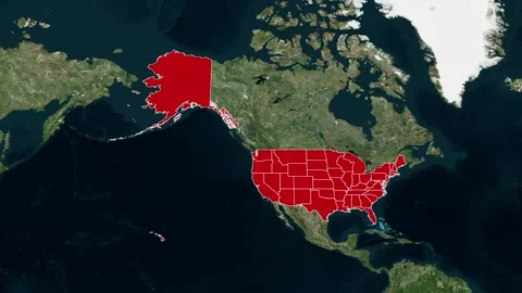 United States Border Highlight Map Zoom Animation 2D Motion 4K 库存影片 330383492