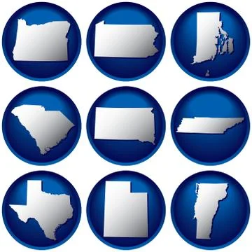 United States buttons 库存插图