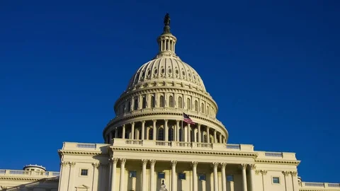 United States Capitol building Washington DC hyperlapse Stock Footage