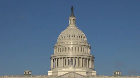 The United States Capitol dome, Congress in sunny day, Washington DC, USA Stock Footage