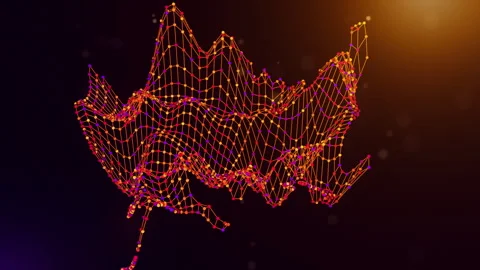 United States Connected Intelligence Network Map Reveal Animation Stock Footage 336857704