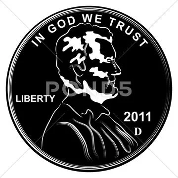 United States Currency Penny Coin Stock Illustration