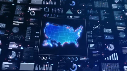 United States Data Dashboard with Performance Analytics Display Stock Footage 342617472