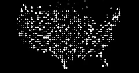 United States Dot Map Animation Art Stock Footage 312263858