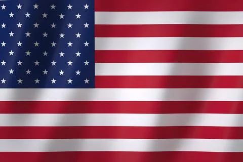 United States flag, 3d render,8K Stock Illustration