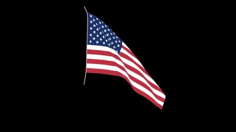 United States flag albedo Stock Footage