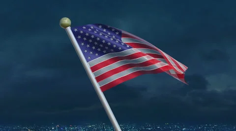 United States Flag Animation Stock Footage 40044923