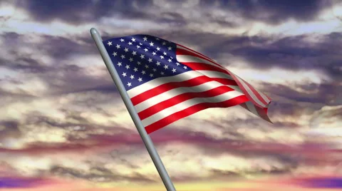 United States Flag Animation 動画素材 40044935