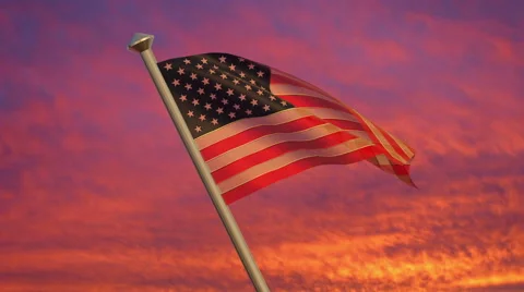 United States Flag Animation Vídeo Stock 40045097