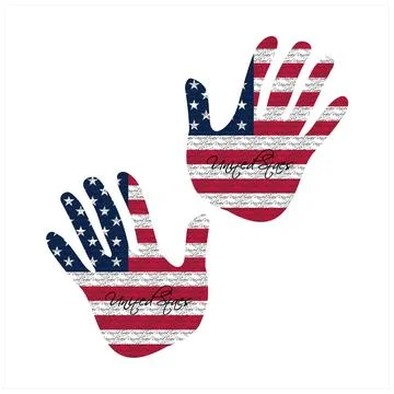 United states flag hand vector Stock Illustration
