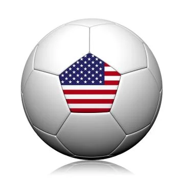 The united states flag pattern 3d rendering of a soccer ball Stock Illustration