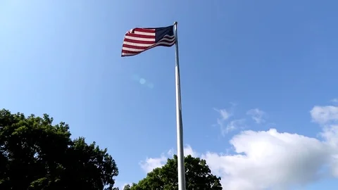 United States Flag Ripon Vertical Tilt Up Vídeo Stock 79316864