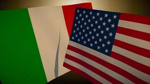 United States Flag Rippling In Front Of Italy With Its Shadow Sweeping The Cloth 動画素材 344710864