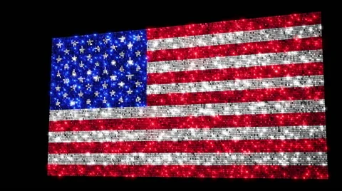 United States flag. Sequins. Loopable from frame 300 to frame 599. Zoom out. Stock Footage 54842905