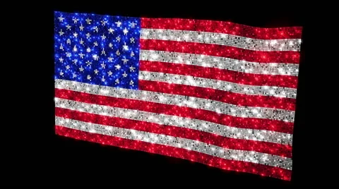 United States flag. Sequins. Loopable from frame 300 to frame 599. Stock Footage 54847644