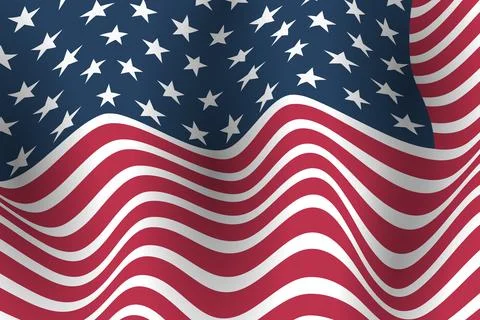 United States Flag Vector Closeup Illustration Stock Illustration