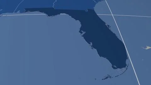 United States - Florida extruded on solid map Illustrazione stock