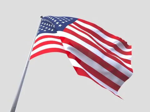 United States flying flag isolate on white background 스톡 일러스트