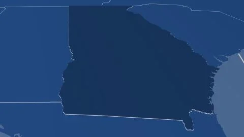 United States - Georgia extruded on solid map Stock Illustration