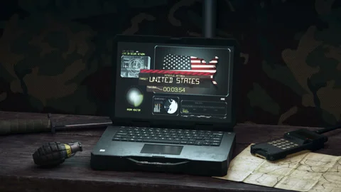 United States Guided Missile Attack, Military Combat Coordination Tent Stock Footage 314277150