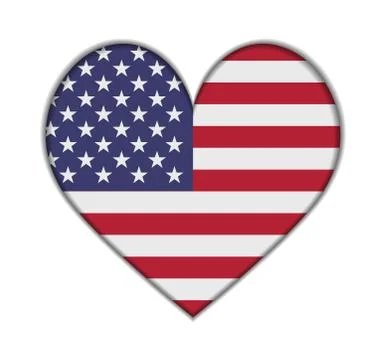 United states heart flag vector Stock-Illustration