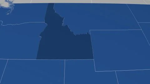 United States - Idaho outlined on solid map Stock Illustration