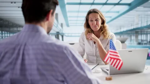 United States Immigration Interview Stock Footage 327530754