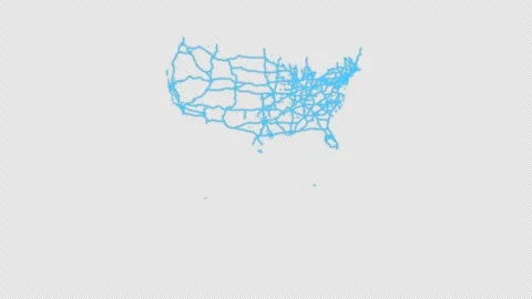United States Line Map Self Drawing Animated Overlay, Alpha 4K Video stock 340292358