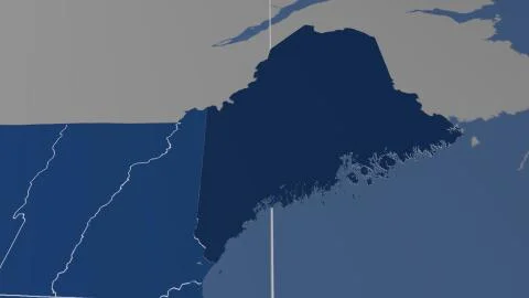 United States - Maine extruded on solid map Illustrazione stock