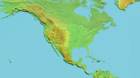 United States Map 3D animated with Borders Stock-Footage 348575772