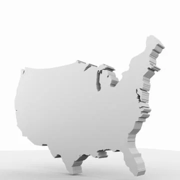 United States Map. 3D Rendering Illustration Stock Illustration