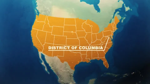 United States Map Animation District of Columbia State Highlight Stock Footage 317211727