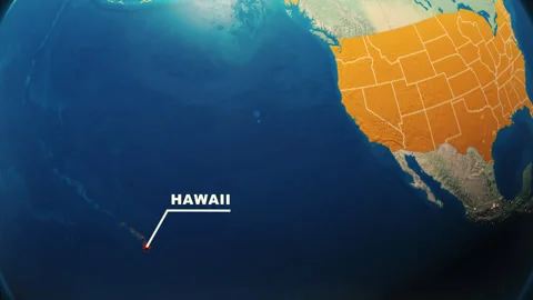 United States Map Animation Hawaii State Highlight Stock Footage 317543189