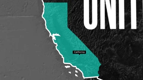 United states map animation highlighting texas and california states Video stock 339361696