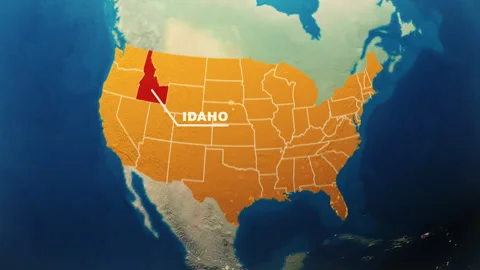 United States Map Animation Idaho State Highlight Stock-Footage 317543197