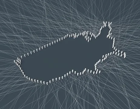 United States map composed of lines, technology network communication Stock Illustration