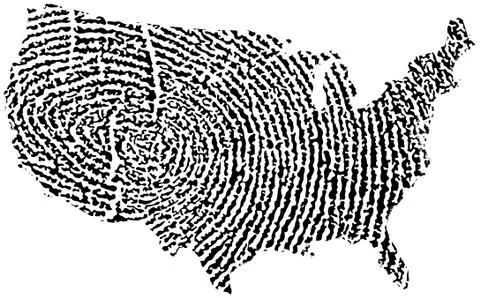 United States map fingerprint Illustration