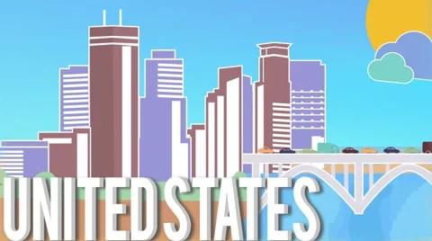 United States Map Graphic Stock Footage 66274862