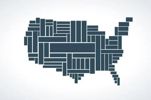 United States Map made by rectangles. Vector Illustration Stock Illustration