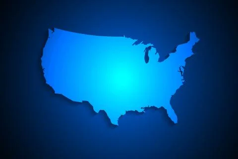 United States map on network connection, blue USA map, vector Stock Illustration